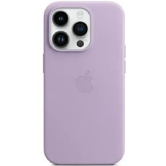 Задняя накладка LEATHER CASE для iPhone 14 Pro Max лаванда (с MagSafe)
