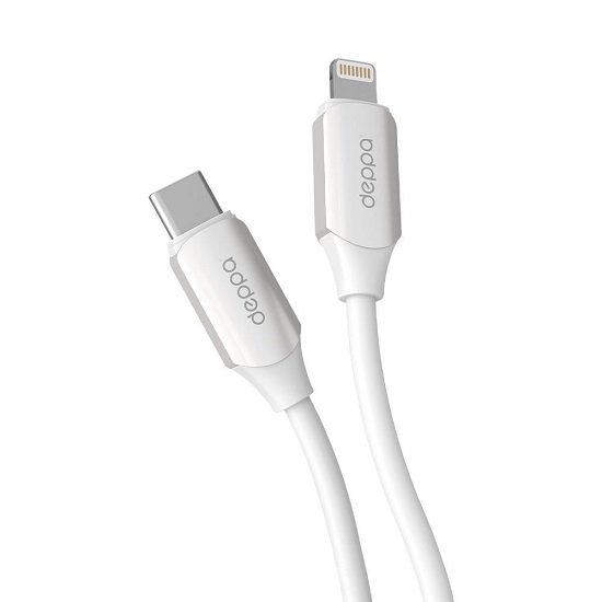 Кабель Lightning <--> Type-C  1.2м DEPPA Silk 72537, белый, 20Вт
