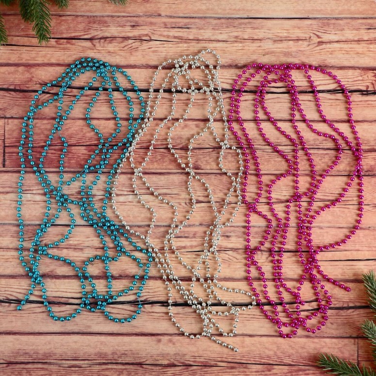 Бусы на ёлку 2,7 м "Разноцветные шарики" (набор 3 шт) d-5 мм 2371400