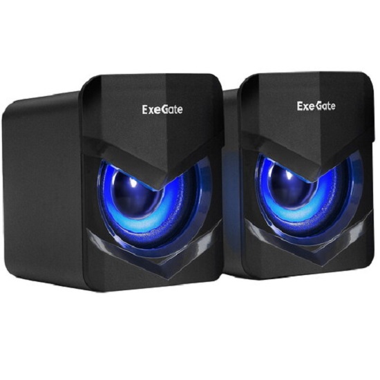 Колонки 2.0 EXEGATE EX289685RUS Accord 200 черный, синяя подсветка (2х3Вт)
