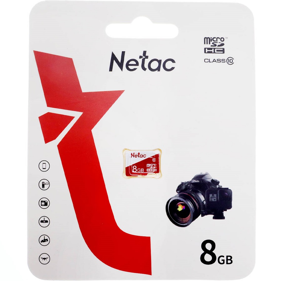 Micro SD  8Gb NETAC P500 Eco Class 10