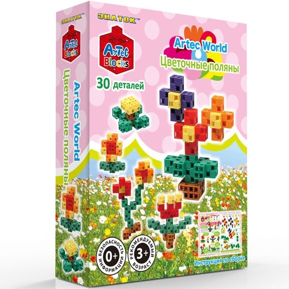Конструктор ЗНАТОК ARTEC World "Цветочные поляны" коробка 30дет.