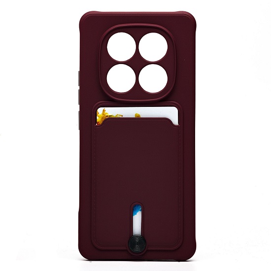 Задняя накладка SC304 с картхолдером для Xiaomi Redmi Note 14 Pro (bordo) (238761)