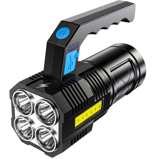 Фонарь светодиодный аккумуляторный ручной, 10 Вт, 3500 мАч, XPE + COB, 350 лм, USB, 15х6 см 7609843