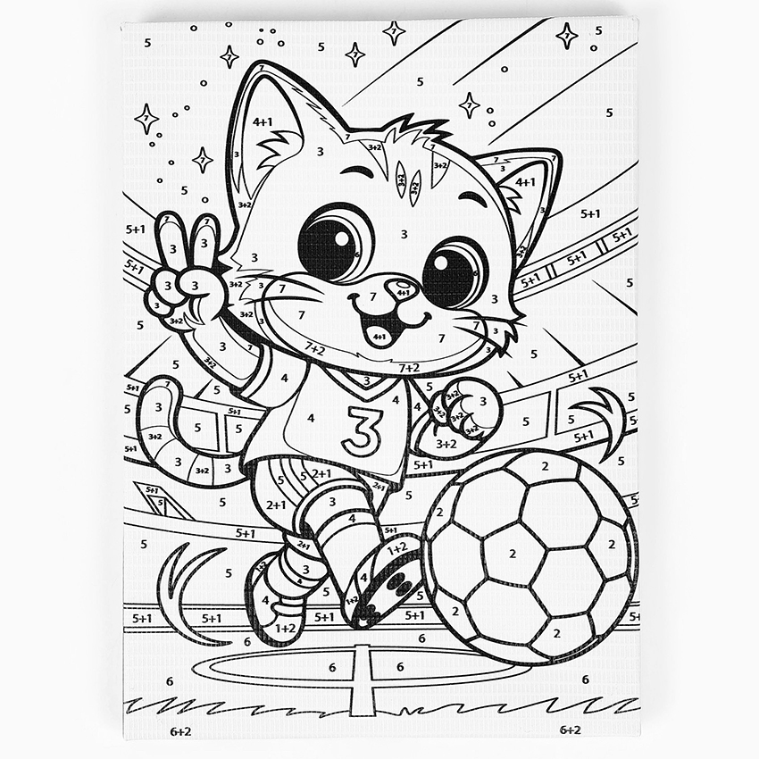 Картина по номерам «Пушистый футболист», 21×15 см