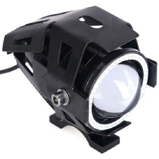 Фара линзовая 12-80V (Ангельские глазки, белый)