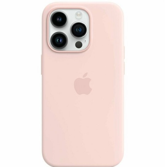 Силиконовый чехол SILICONE CASE MagsSafe для iPhone 14 Pro Max розовый (с Анимацией)