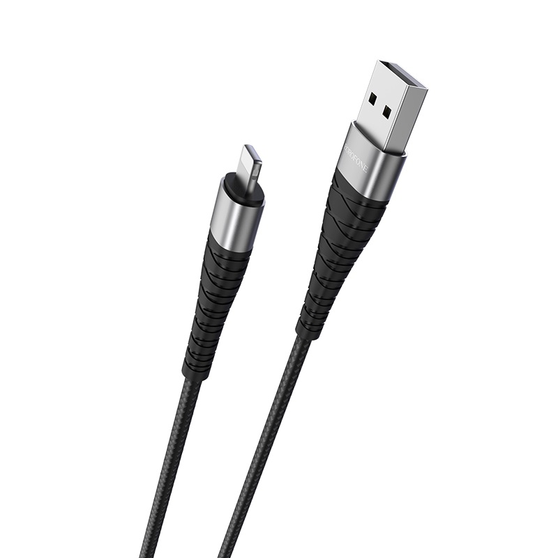 Кабель USB <--> Lightning 1.0м BOROFONE BX32 Munificent нейлон, чёрный