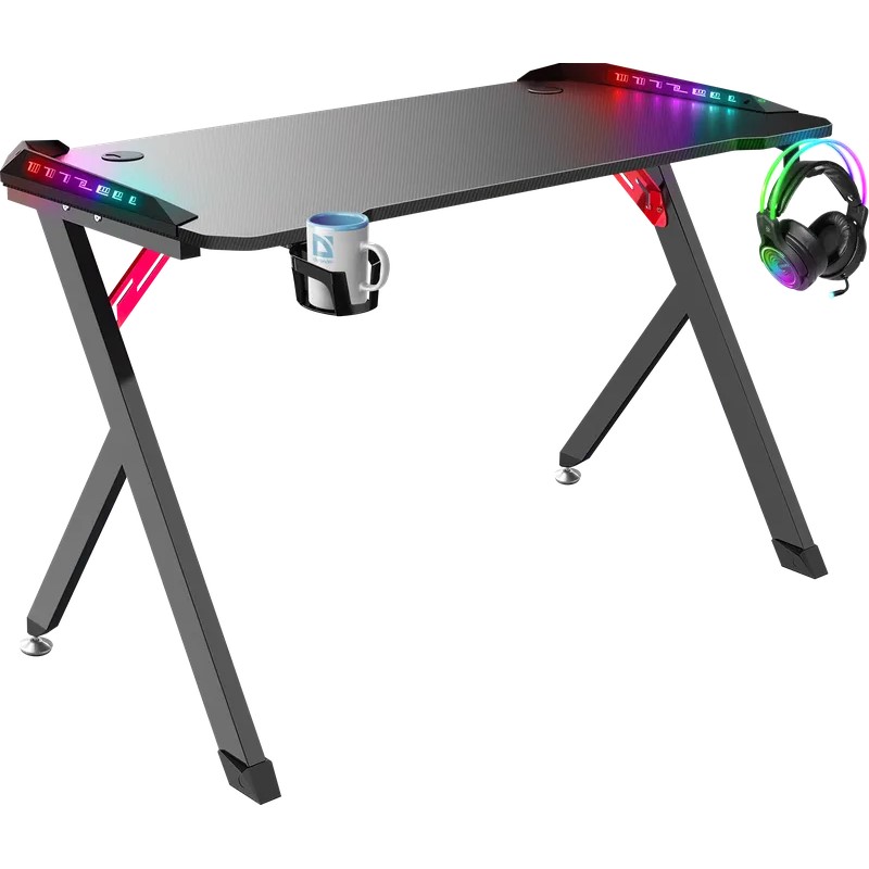 Стол игровой DEFENDER Spirit RGB,подвес круж+гарн.,черн,120