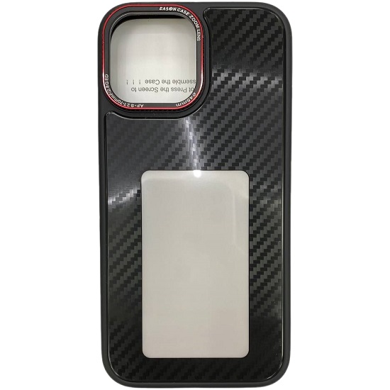 Силиконовый чехол Qayan Melmond для iPhone 13 PRO MAX черный с текстурой карбон