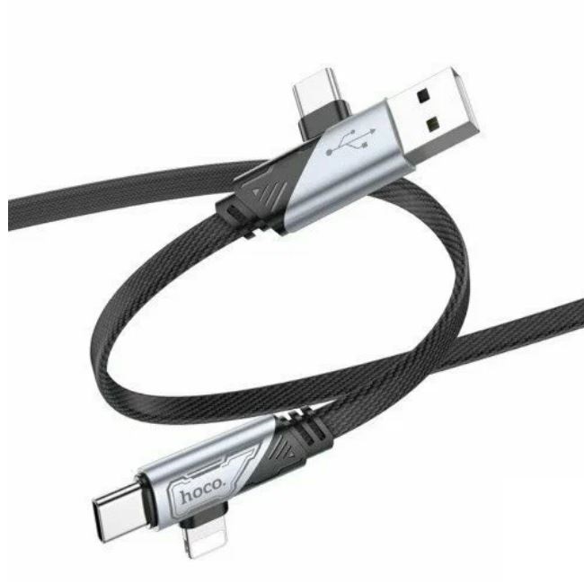 Кабель Type-C <--> Type-C  1.2м HOCO U119, черный, PD 60Вт