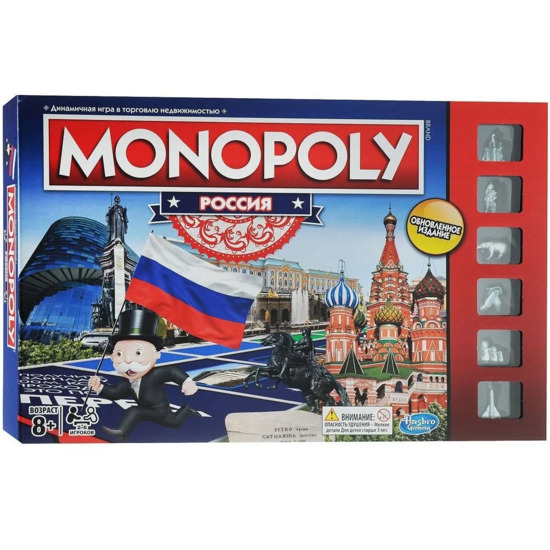 Настольная игра MONOPOLY Монополия РОССИЯ, BalaToys с металлическими фигурками