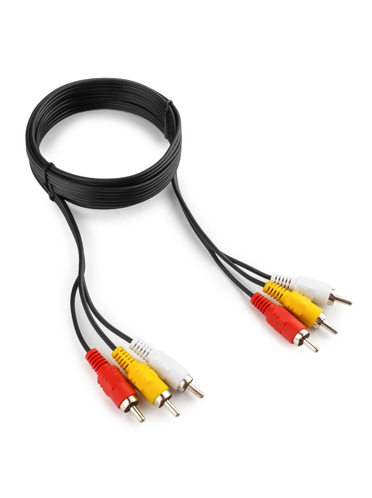 Кабель 3RCA <--> 3RCA  3.0м ATCOM АТ1004 круглый, чёрный