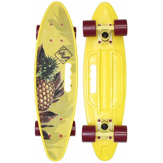 Скейтборд TECH TEAM Fishboard 23 print (mini) yellow 1/4 TLS-409 mini