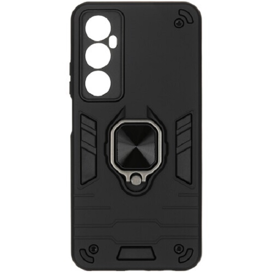 Задняя накладка DF для Realme C65 DF rmArmor-11 (black) с кольцом и пластиной для держателя