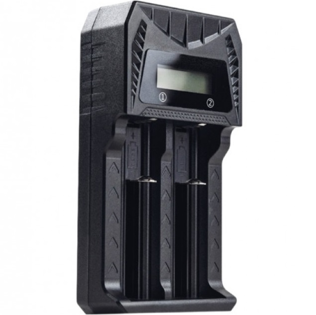 Зарядное устройство WALKER WH-16 (3.7В, 1.2В), для 2 АКБ, черное