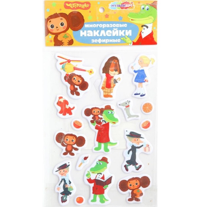 Наклейки зефирные, Чебурашка МУЛЬТИ АРТ 396966