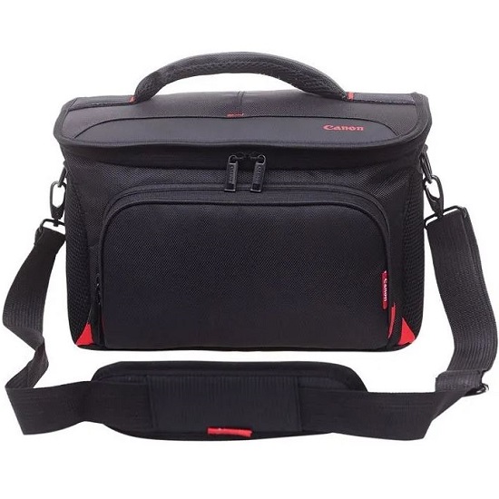 Сумка для фотоаппарата Cannon EOS из качественной влагозащитной ткани черный