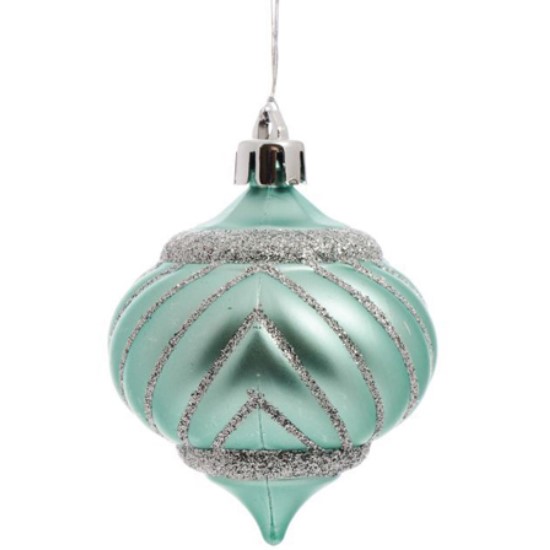 Новогоднее подвесное украшение "Капелька в бирюзовом" из полистирола / 6x6x7,5см арт.89156