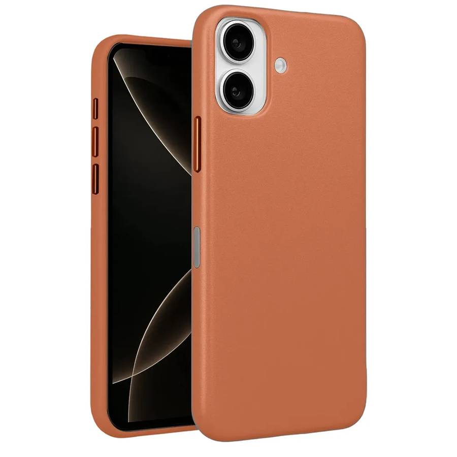 Задняя накладка KEEPHONE PEEKABOO LEATHER MAGSAFE CASE для iPhone 17 (ORANGE)