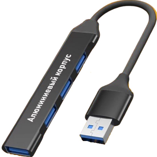 USB Type-C Хаб DREAM QC07 4USB 3.0 0.2 м на USB черный (181408)