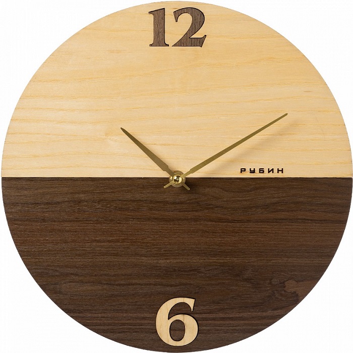 Часы настенные РУБИН "Горизонт", деревянные, d=30 см, (3032-001)