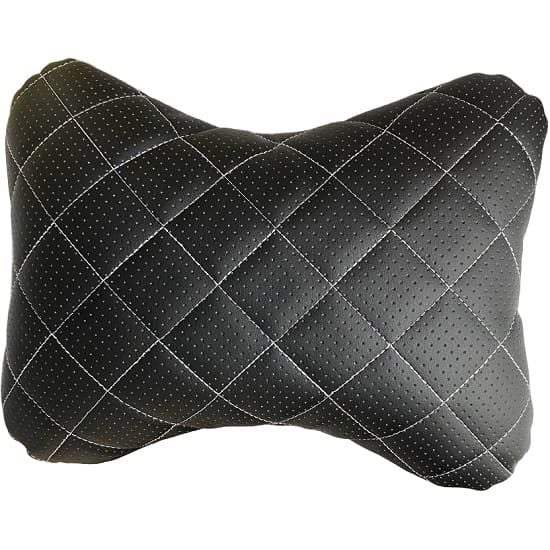 Подушка-косточка черная - ромб строчка белая ,  эко-кожа к-т. 2шт.