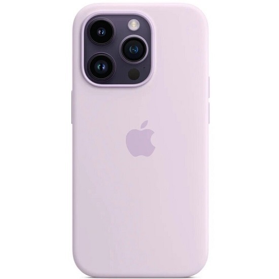 Силиконовый чехол SILICONE CASE для iPhone 14 Pro Lilac (MagSafe + анимация NFC Clear) c LOGO