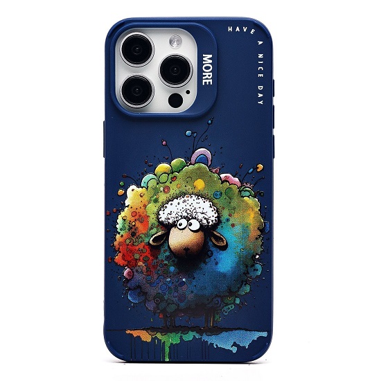 Задняя накладка SC335 для iPhone 15 Pro Max  (овечка) (dark blue) (227020)