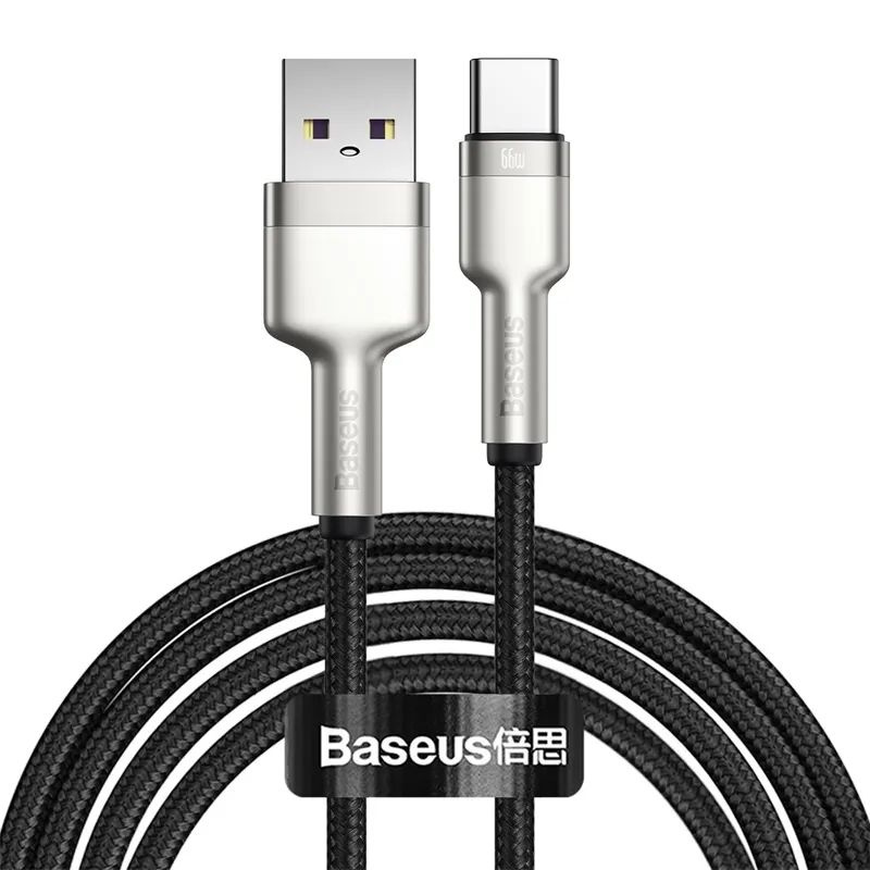 Кабель USB <--> Type-C  2.0м BASEUS CAKF000201 Cafule, чёрный