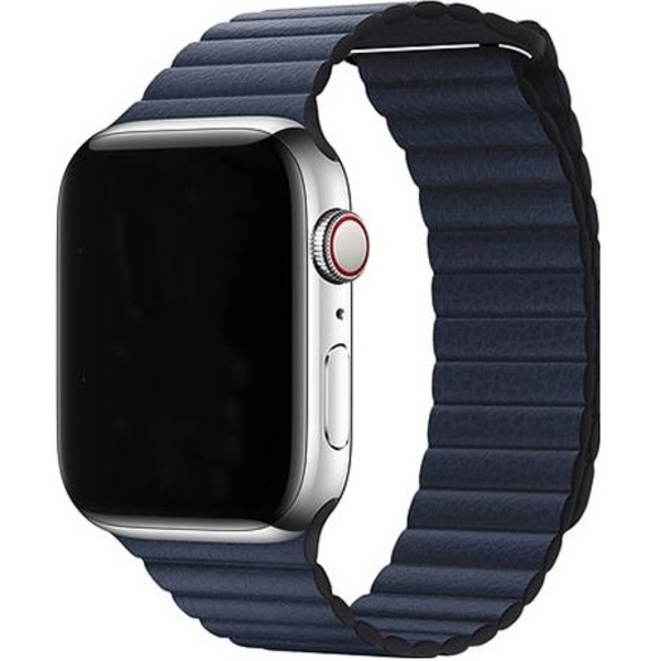 Металлический ремешок для Apple Watch 38/40 mm синяя бездна с магнитной застежкой "под кожу"