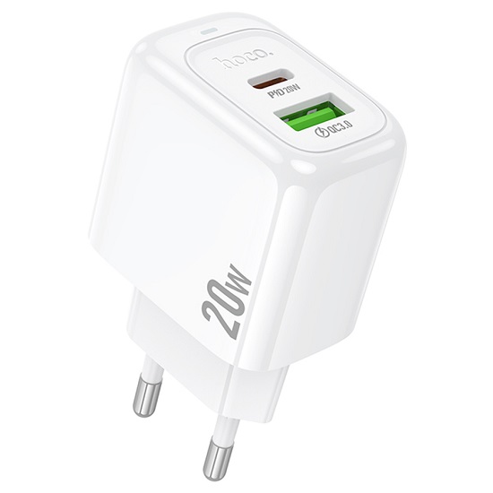 Сетевое ЗУ 1USB/1Type-C HOCO CS54A белый, 20W
