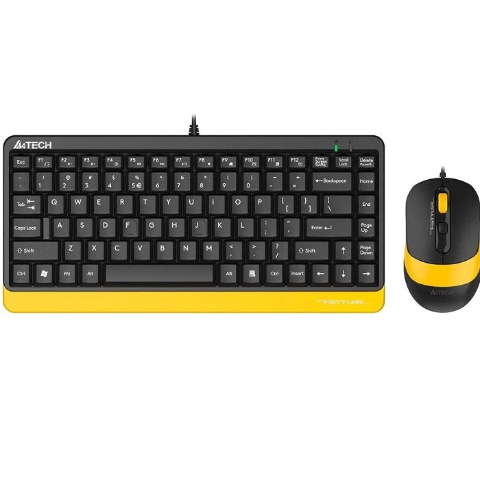Клавиатура+мышь A4Tech Fstyler F1110 черный/желтый