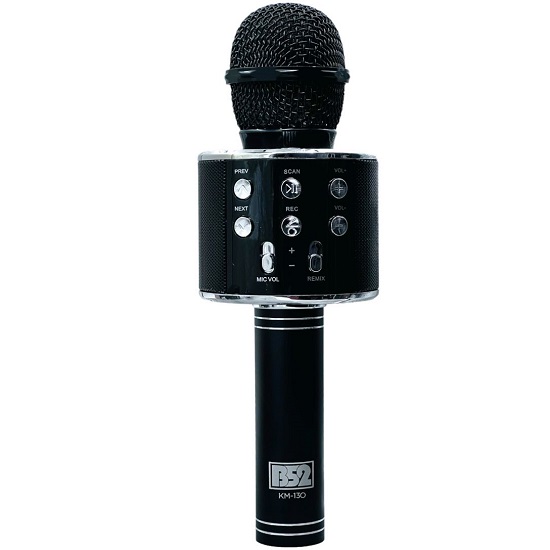 Микрофон Караоке B52 KM-130B, 3Вт, АКБ 800мА/ч, BT (до10м), USB, черный