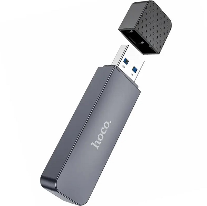 Кардридер HOCO HB45 Spirit, серый, USB 2.0