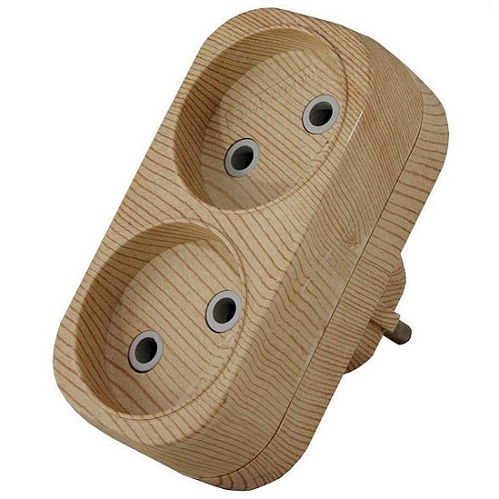 Сетевой разветвитель 2гн Эко TDM б/з сосна