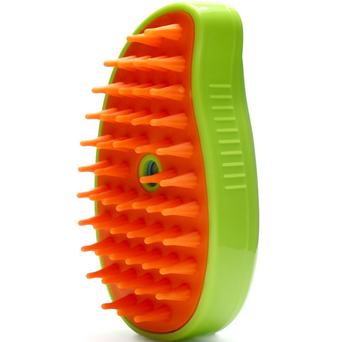 Паровая щетка-расческа для животных, с USB-зарядкой, зелёная   10576186