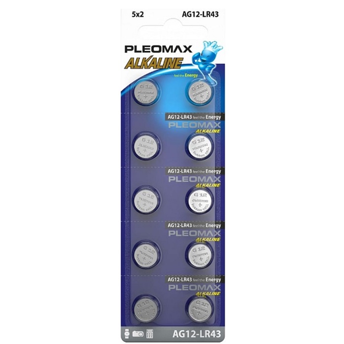 Элемент питания SAMSUNG Pleomax AG12 (386) LR1142, LR43 BL-10 Button Cell
