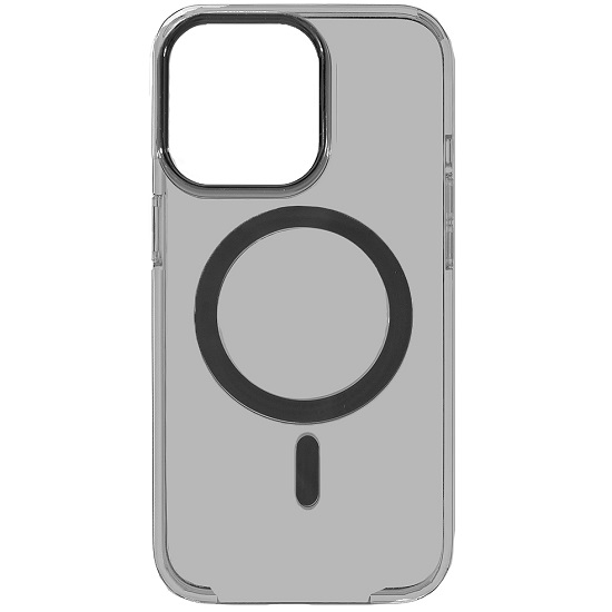 Силиконовый чехол Clear Case Magsafe для iPhone 15 Pro Black (+ анимация NFC) ORG