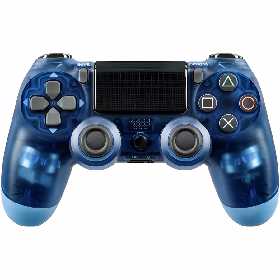 Геймпад БП для SONY PS4 прозрачный синий (не оригинал) (без лого)