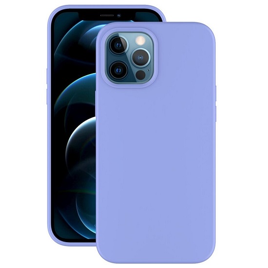 Силиконовый чехол DEPPA для iPhone 12 Pro Max, лавандовый, PET синий (Soft Silicone)