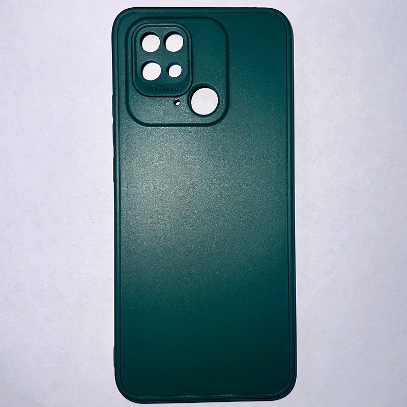 Задняя накладка Мобилис для Xiaomi Redmi 10C 4G, темно-зеленый , матовая с защитой камеры