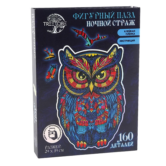 Пазлы деревянные фигурные «Сова», 160 элементов 9888200