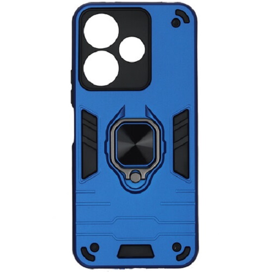 Задняя накладка DF для Xiaomi Redmi 13 (4G)/Poco M6 (4G) DF xiArmor-11 (dark blue) с кольцом и держателем