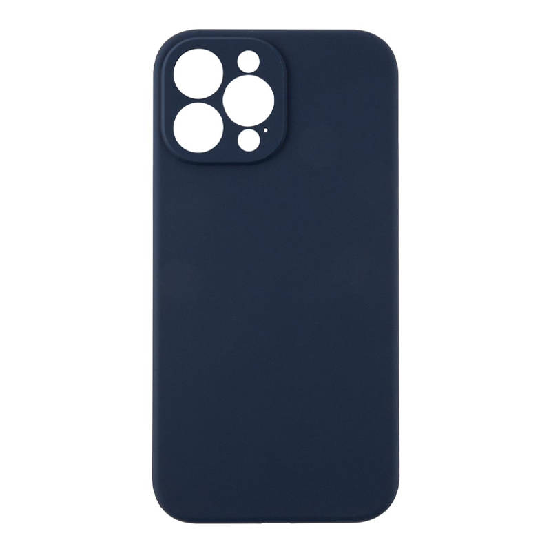 Cиликоновый чехол CTR для iPhone 15 тонкий (темно-синий)
