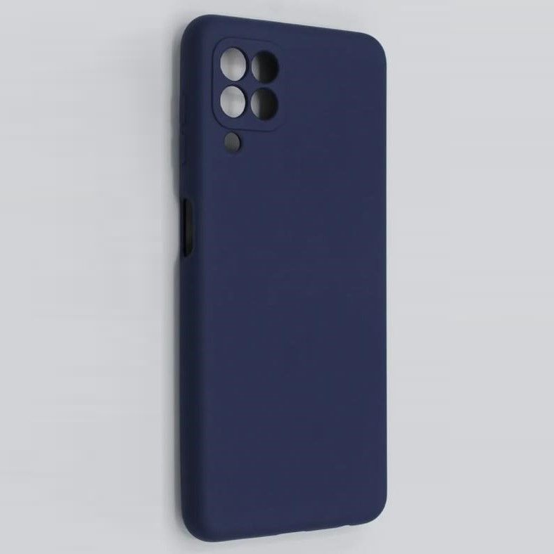 Задняя накладка SILICONE COVER для Samsung Galaxy A12 темно-синяя