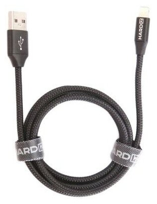 Кабель USB <--> Lightning  1.2м HARDIZ MFI Tetron Series черный - HRD505200