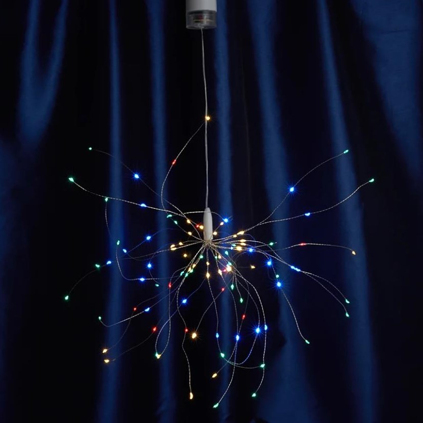 Гирлянда светодиодная FERON украшение Фейерверк 100LED 0.3м, RGB, батарейки 4*АА,  IP20, CL595 1/72