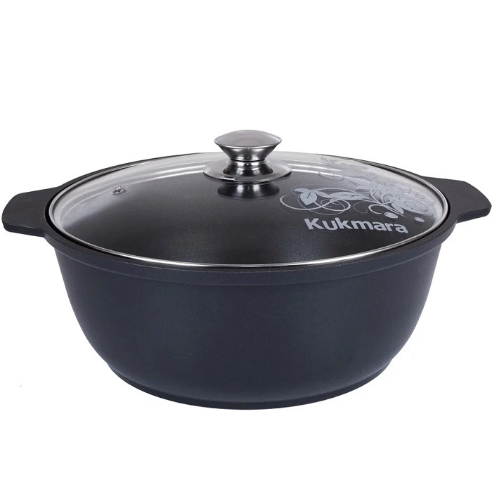 Кастрюля-жаровня 4л  KUKMARA ж44а, со стеклянной крышкой