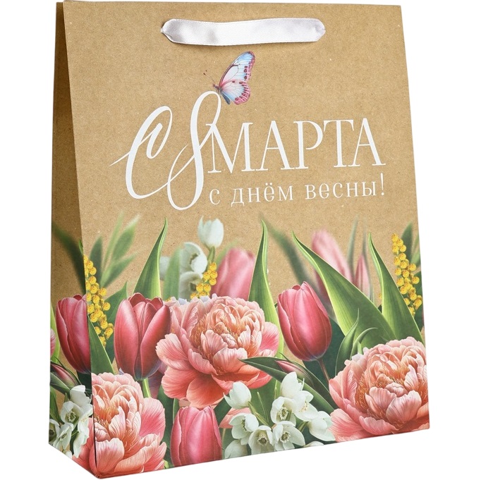 Пакет «8 марта», M 25.5 х 9 х 30 см 10642779